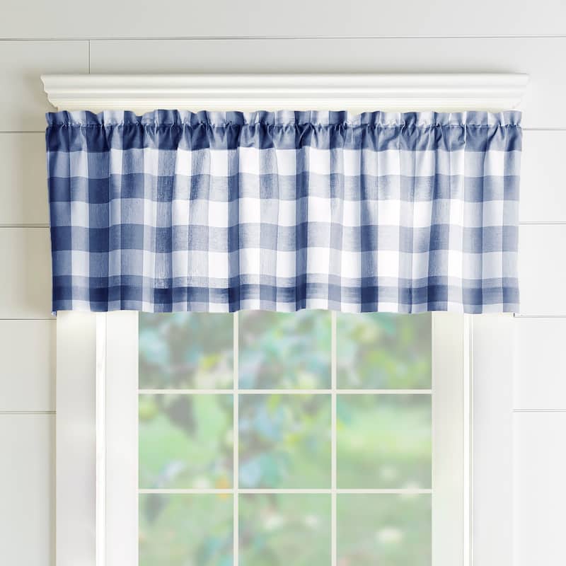 The Gray Barn Emily Gulch Buffalo Check Kitchen Curtain Valance - 60" W x15" L