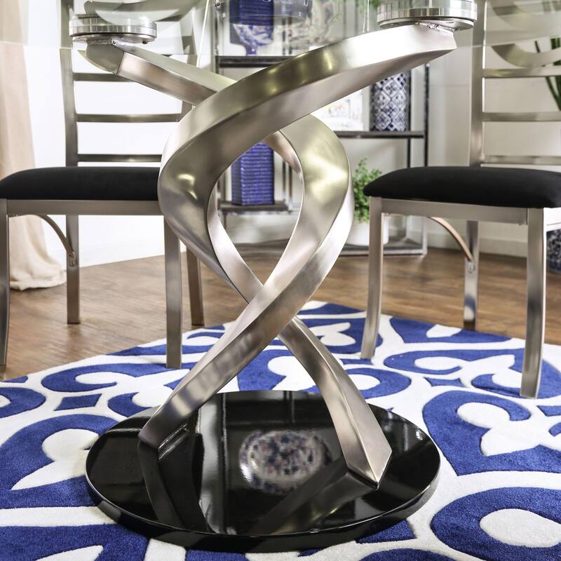 Sculpture I Contemporary Black Steel 5-Piece Round Dining Set by Furniture of America