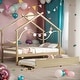 preview thumbnail 1 of 36, Kids and Baby Twin Size House-shaped Platform Bed with Pull-out Trundle Natural