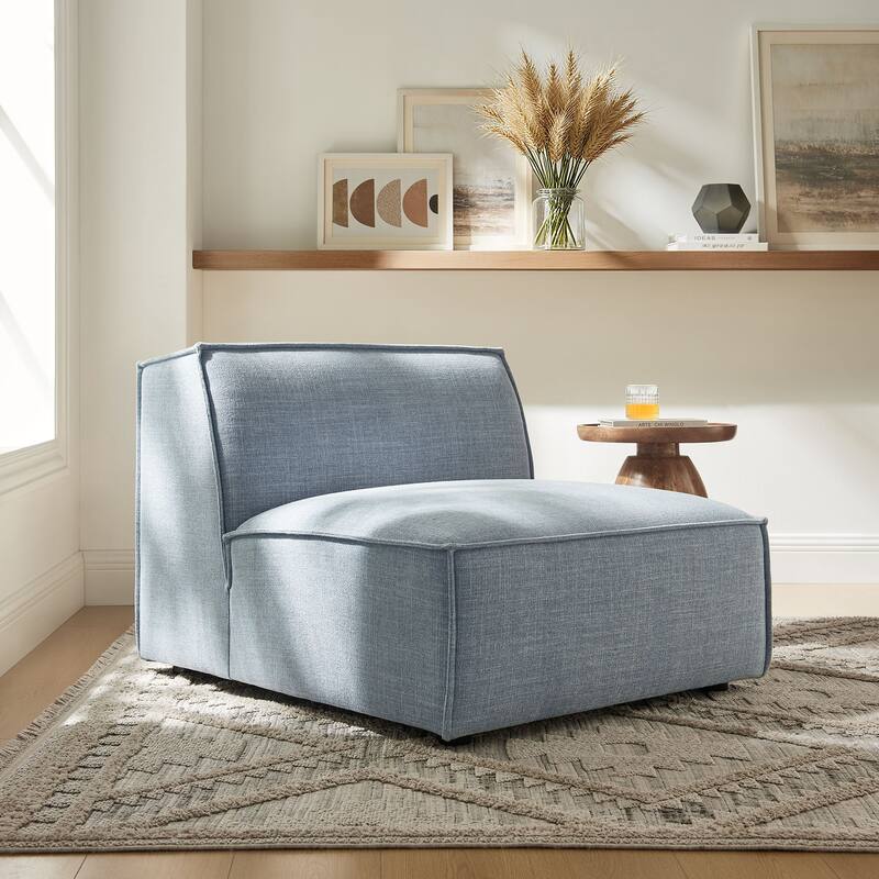 Restore Performance Fabric Upholstered Armless Modular Chair - Sky