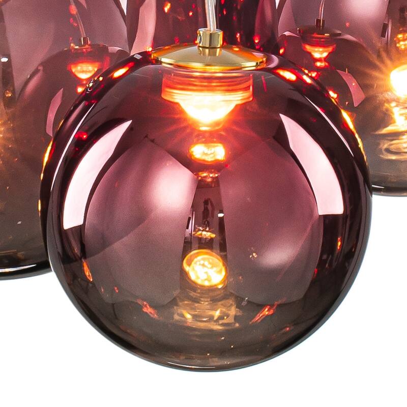 Modern 3-Light Dimmable LED Glass Globe Bubble Cluster Chandelier