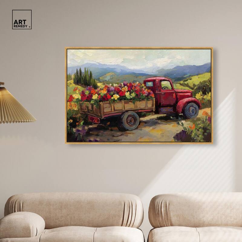 Flowers in Transit I Canvas by Art Remedy