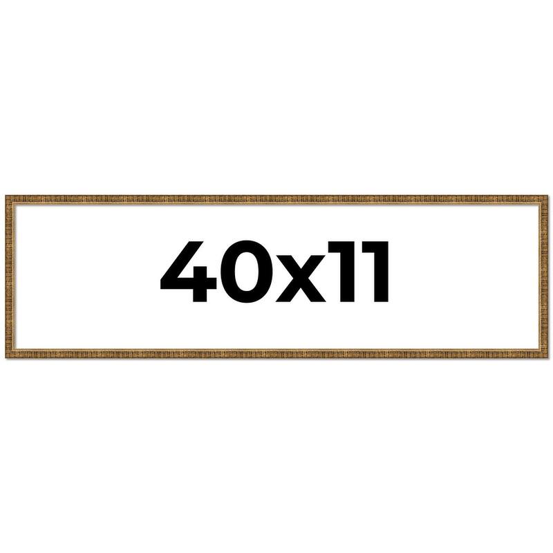 40x11 Frame Gold Solid Wood Picture Frame - Complete Modern Photo