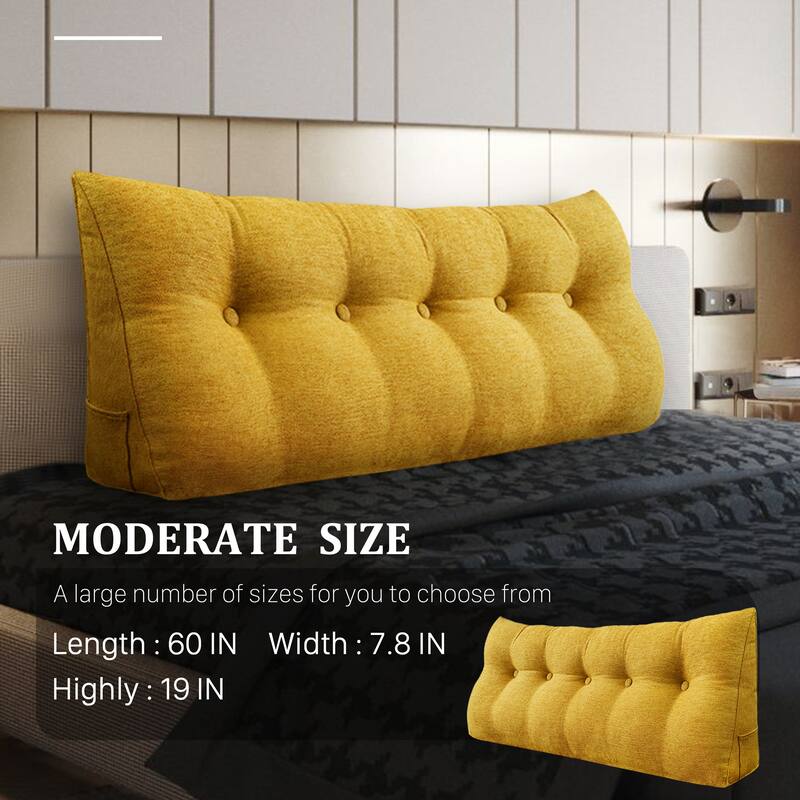 WOWMAX Bed Rest Reading Wedge Headboard Backrest Tufted Pillow