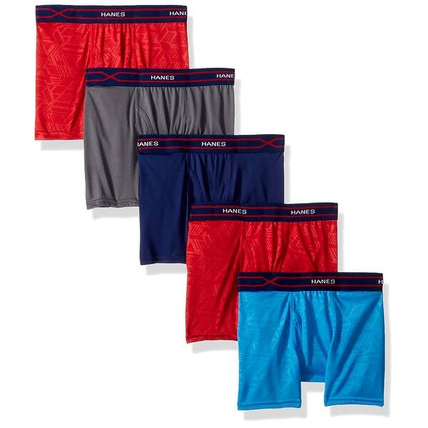 Hanes Boys X Temp Performance Cool Boxer Brief 5 Pack Assorted Size Large