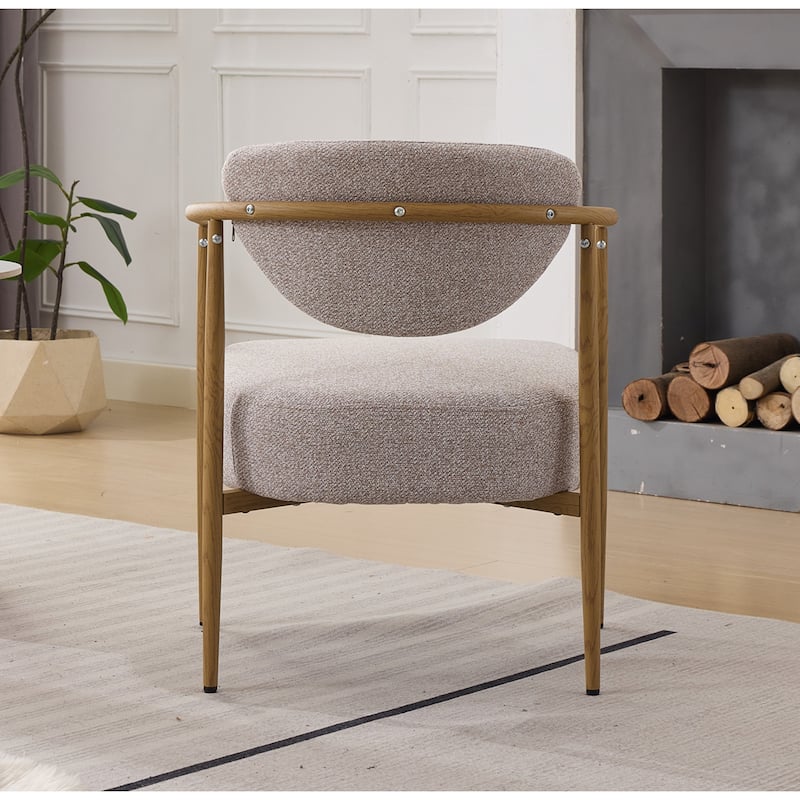 Set of 2 Dining Chairs, Living Room Chair, PU with Foam Back and Seat, Soft and Comfortable Seating, Metal Frame