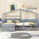 preview thumbnail 10 of 14, Pine L-Shaped Twin House Platform Bed with Three Drawers