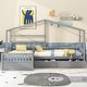 preview thumbnail 13 of 20, Twin Size House Platform Bed with 3 Storage Drawers, Wooden Daybed for 2, L -Shaped Double Bedframe with Roof & Fence