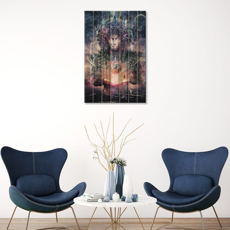 Ocean Atlas Print On Wood by Cameron Gray - Multi-Color