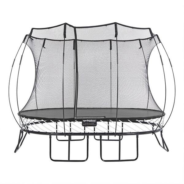 slide 2 of 18, Springfree Trampoline Kids Outdoor Medium Oval 8 x 11' Trampoline with Enclosure 8' x 11'