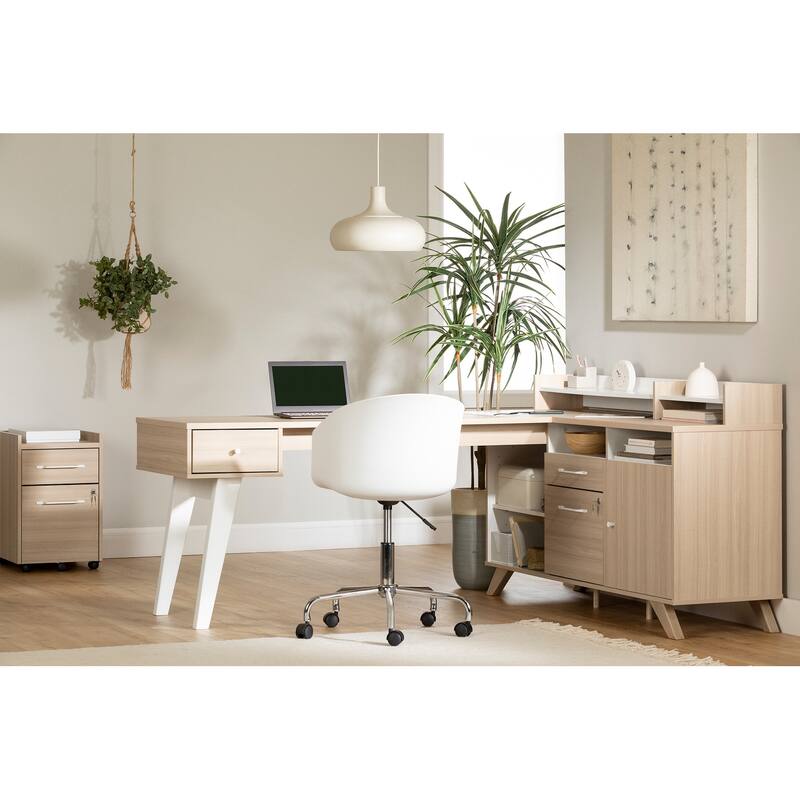 South Shore Helsy L-shaped Corner Desk with Power Bar