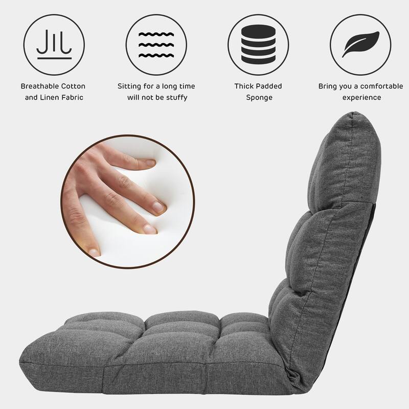 Costway Adjustable 14-Position Floor Chair Folding Lazy Gaming Sofa