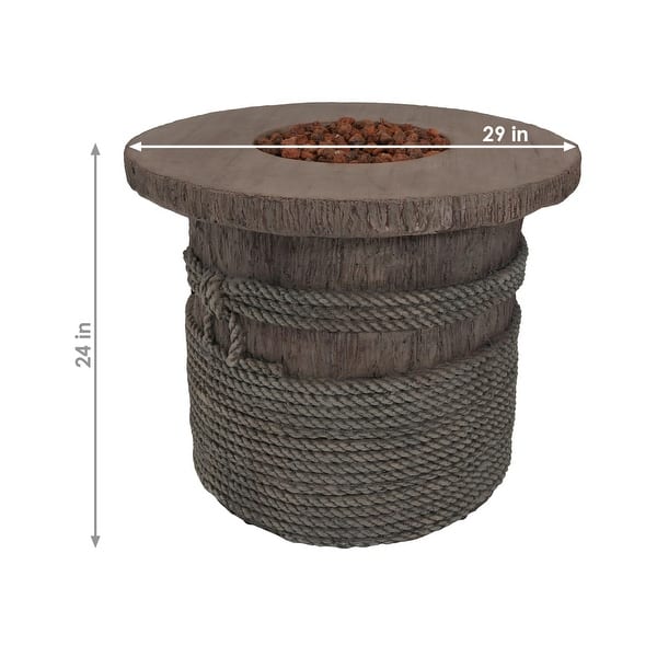 Shop Sunnydaze Rope And Barrel Propane Gas Fire Pit Table With