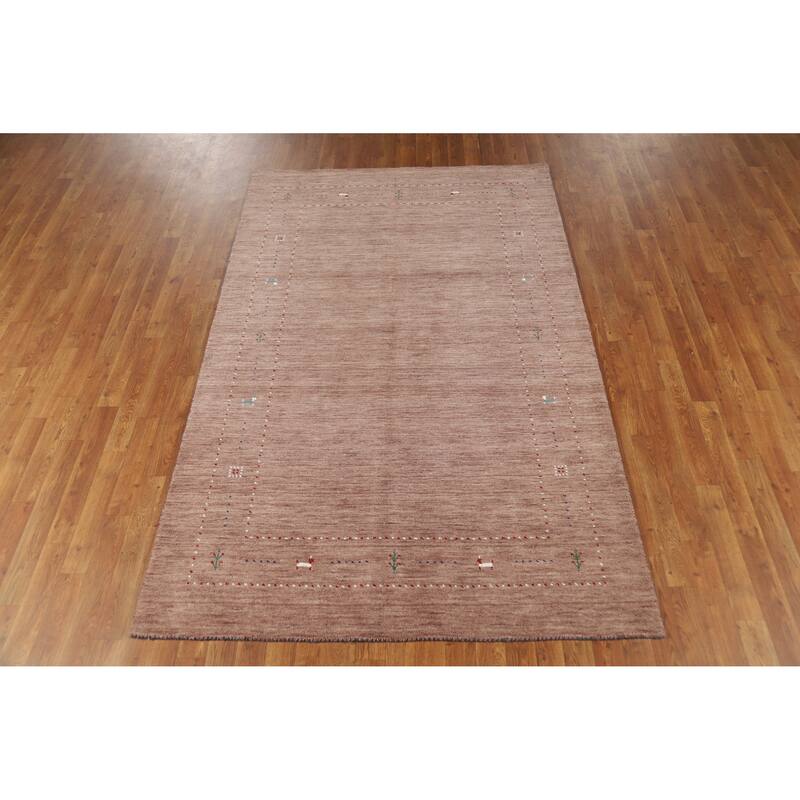 Hand Knotted Oriental 100% Wool Carpet Tribal Animal Pictorial Brown Gabbeh Area Rug - 7' 9'' X 4' 11''