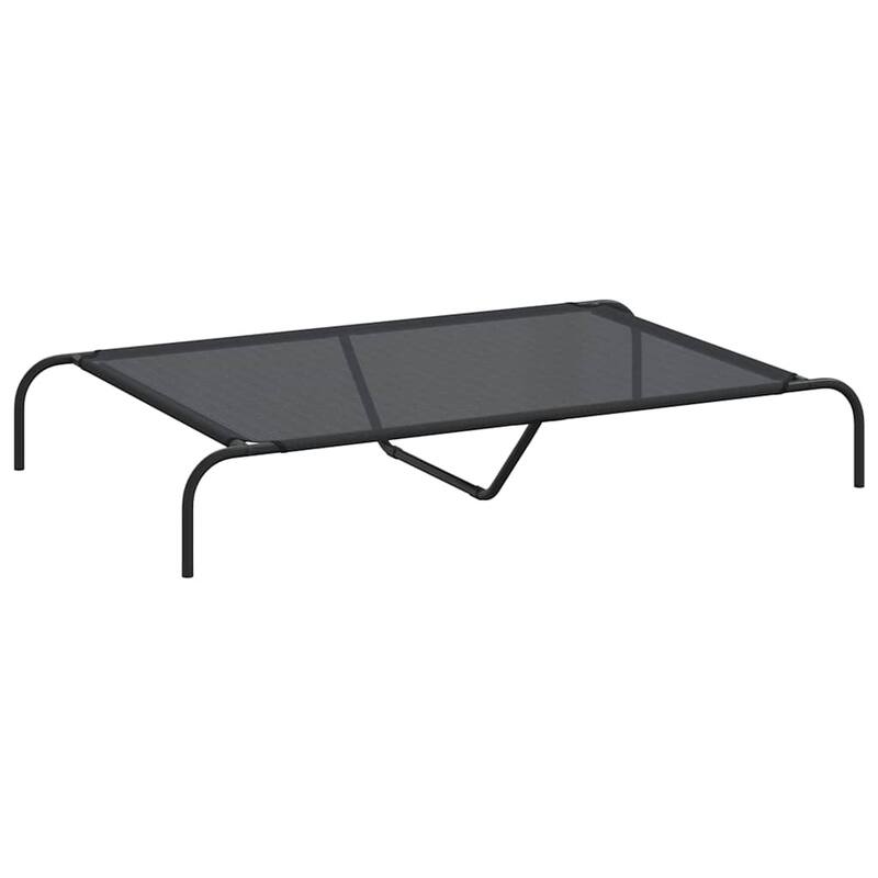 vidaXL Elevated Dog Bed Black Textilene 51.2 x 31.5 x 7.9 in Durable - 51.2 x 31.5 x 7.9 in