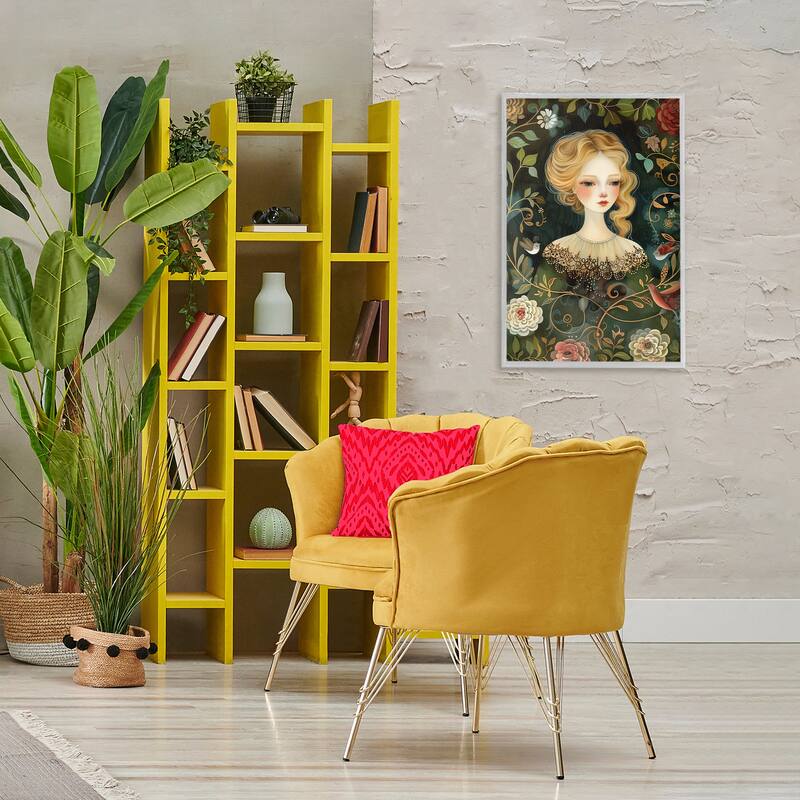 Stupell Victorina Woman with Florals Framed Giclee Art Design By The Dutch Lady