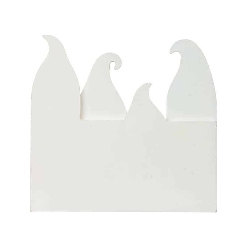 Glitzhome 12"L Halloween Wooden Ghost Table Decor - Black/White