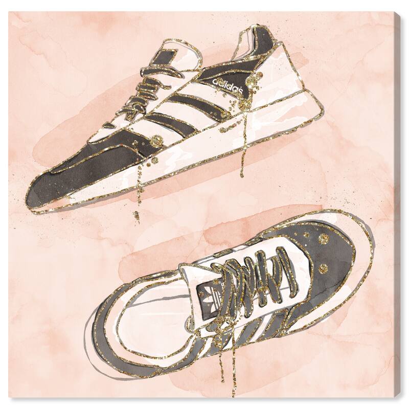 Wynwood Studio Canvas Fashion and Glam Sneaker Glam Pink and Light Pink Modern & Contemporary Wall Art Canvas Print