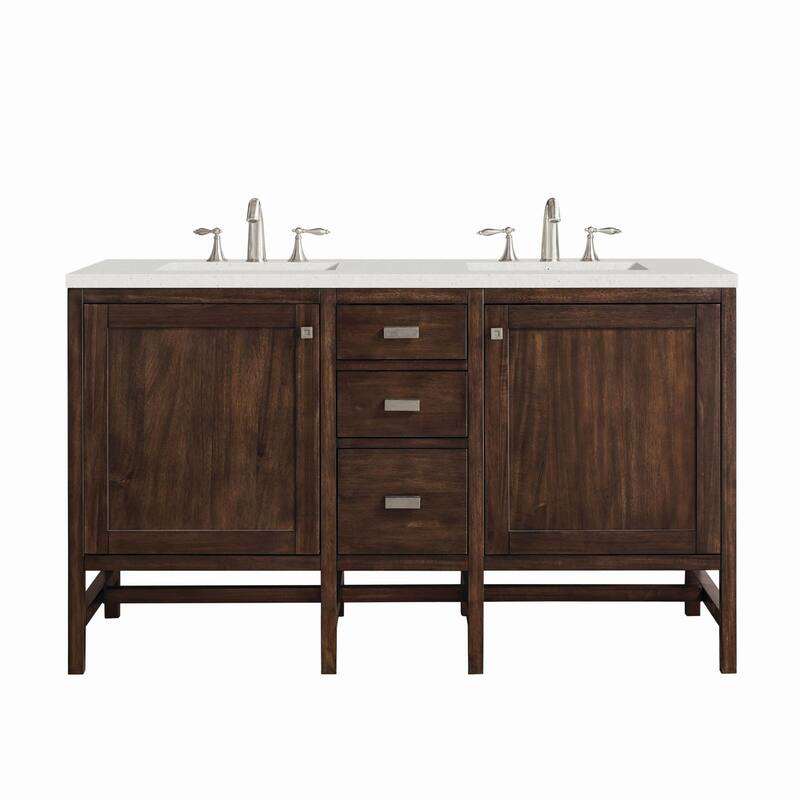James Martin Vanities E444-V60D-3LDL Addison 60" Double Basin Wood - Mid-Century Acacia - Wood Finish