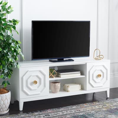 SAFAVIEH Tenika 2 Door Single Shelf Media Stand - 54" W x 16" D x 22" H - 54Wx16Dx22H