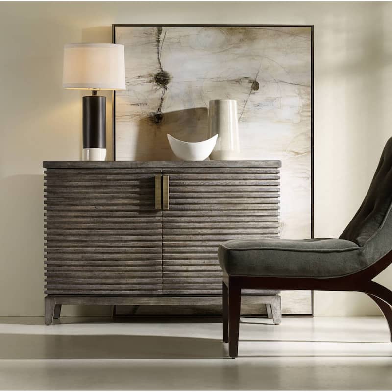 Hooker Furniture Delano 50" Wide Living Room Rustic Linear Design