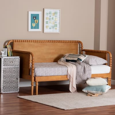 Lucera Bobbin Twin-To-King Expandable Daybed - Wood Bed Frame with Turned Spindle Detailing, Classic Style Sofa Bed