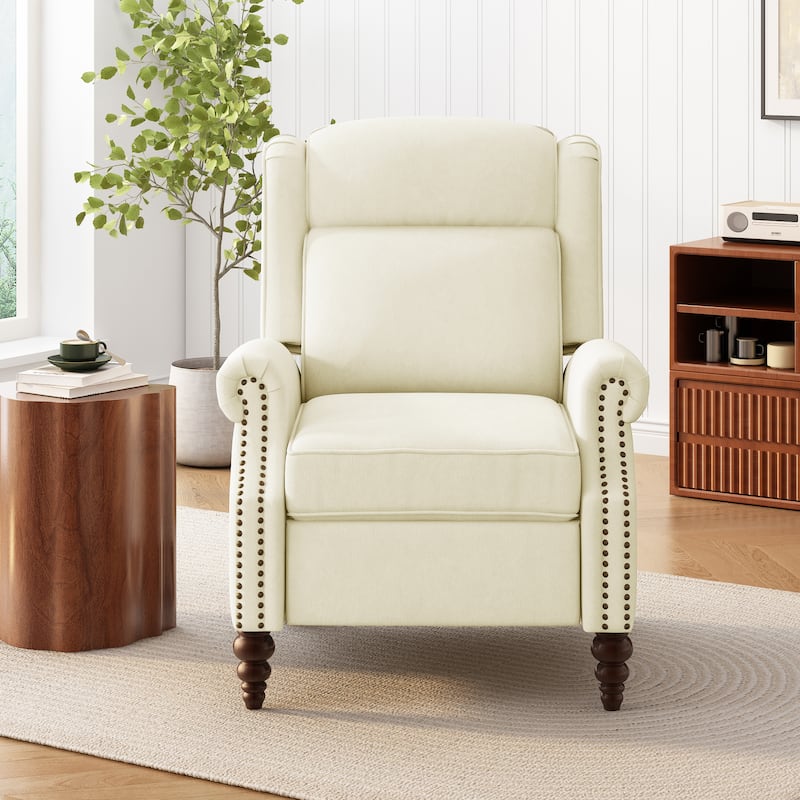 Barnn Upholstered Recliner with Wing Back by Christopher Knight Home - Beige