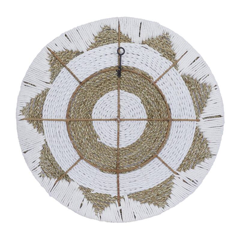 Cotton Fabric Plate Handmade Woven Home Wall Decor - Set of 3 Black or White - Roche River Decor