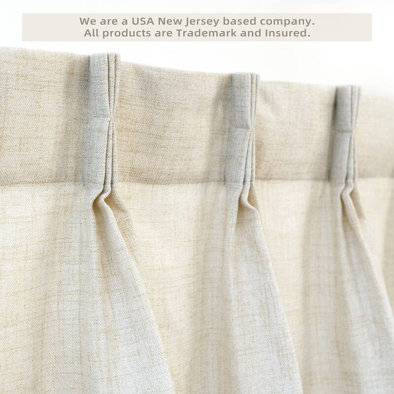 DriftAway Pinch Pleat Valance for Kitchen Window Faux Linen Textured