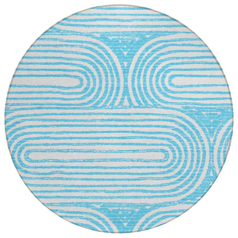 Machine Washable Indoor/ Outdoor Modern Vibes Chantille Rug