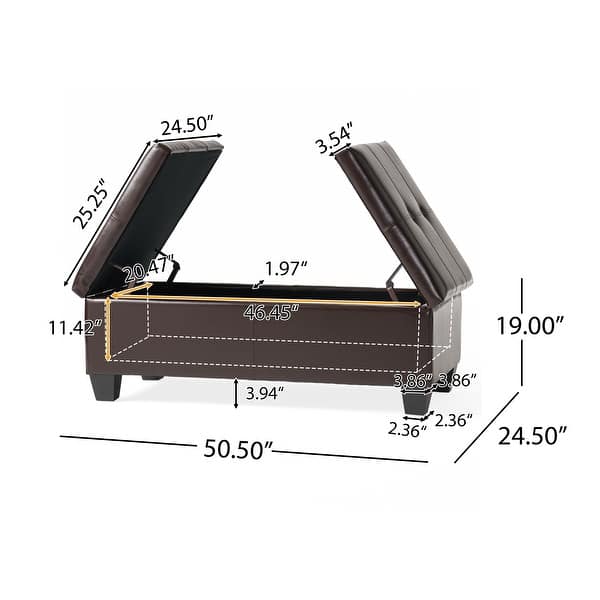 Alfred Brown Bonded Leather Storage Ottoman by Christopher Knight Home
