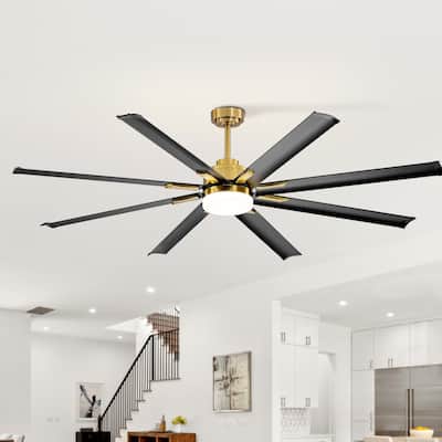 72" Gold LED Ceiling Fan with Light Kit and Remote(8-blade)