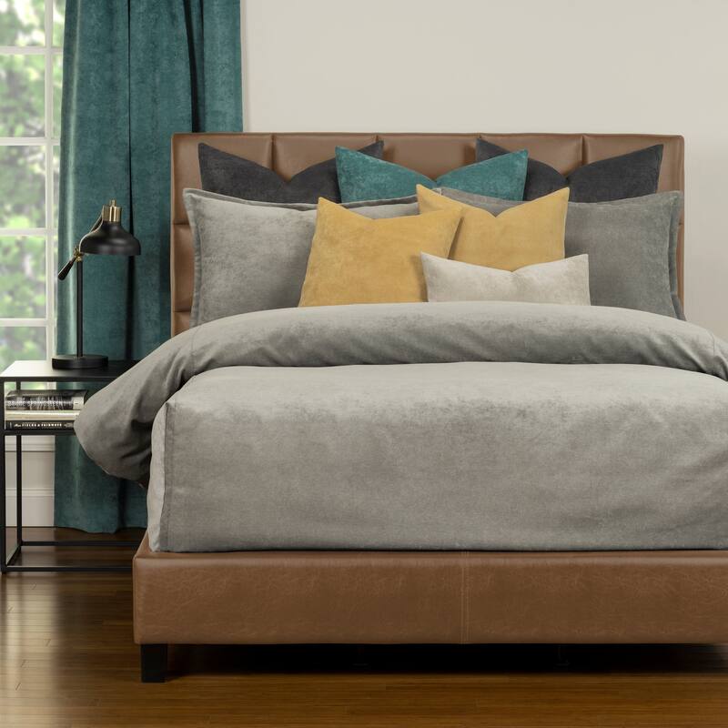 Mixology Padma 9 Piece Bed Cap Comforter Set with Sewn Corners - Smoke - Full