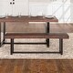 preview thumbnail 1 of 10, Walker Edison Barnett 60-inch Solid Wood Dining Bench Mahogany