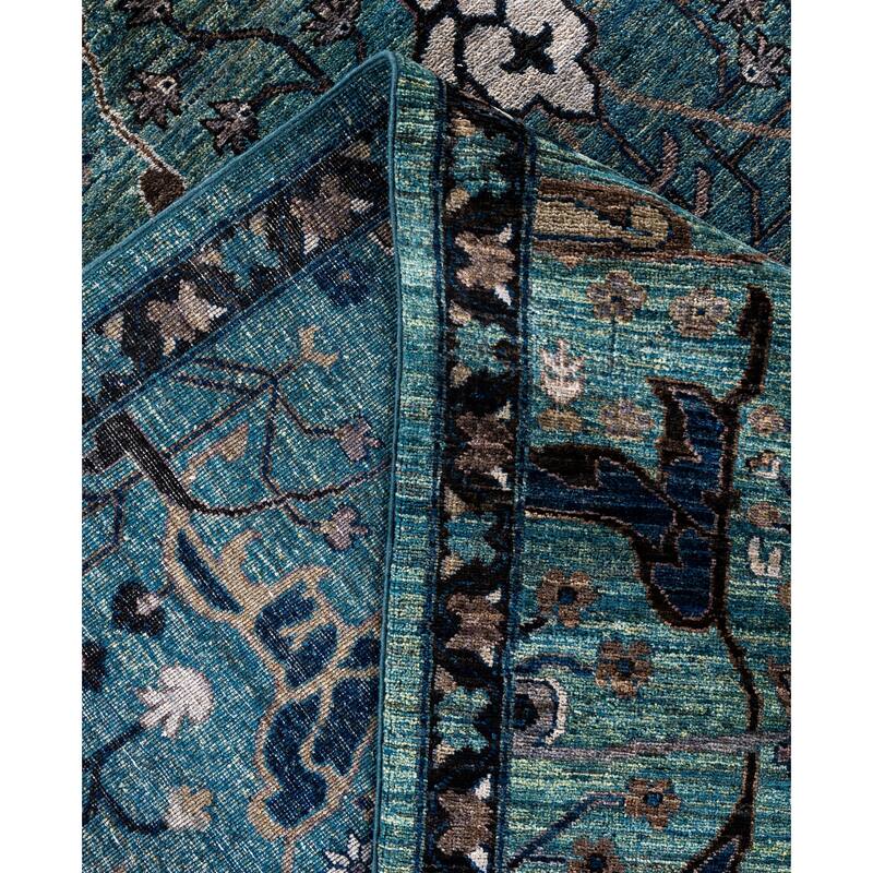 Serapi One-of-a-Kind Hand-Knotted Area Rug - Green - 9' 0" x 12' 0"