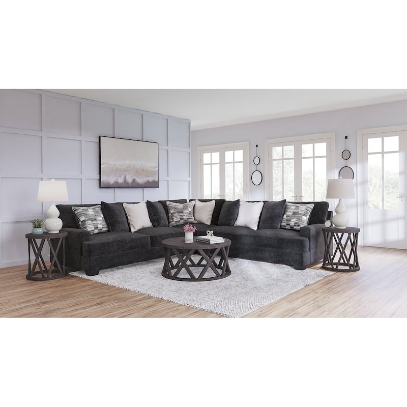 Signature Design by Ashley Lavernett Charcoal 3-Piece Sectional - 131"W x 131"D x 40"H