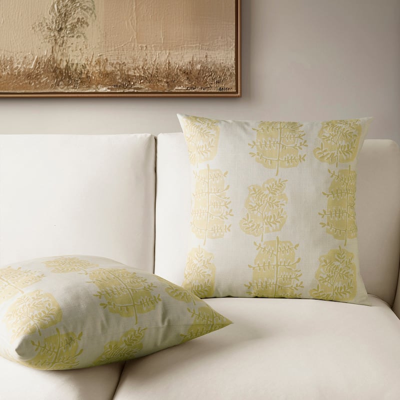 Exclusive Fabrics Printed Cotton Throw Pillow Covers 18 X 18 - Textured Decorative Pillow Covers (Set of 2)