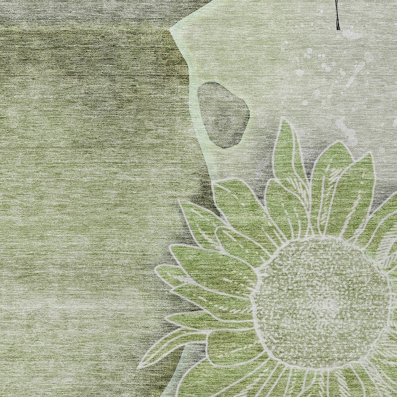 HomeRoots Floral Transitional Rectangle Outdoor Rug