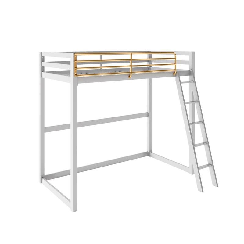 Little Seeds Monarch Hill Haven Metal Loft Bed - Twin - Dove Grey
