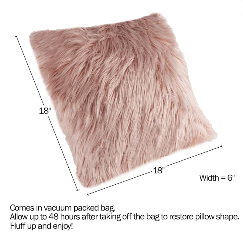 Hastings Home 18-Inch Himalayan Faux Fur Pillow