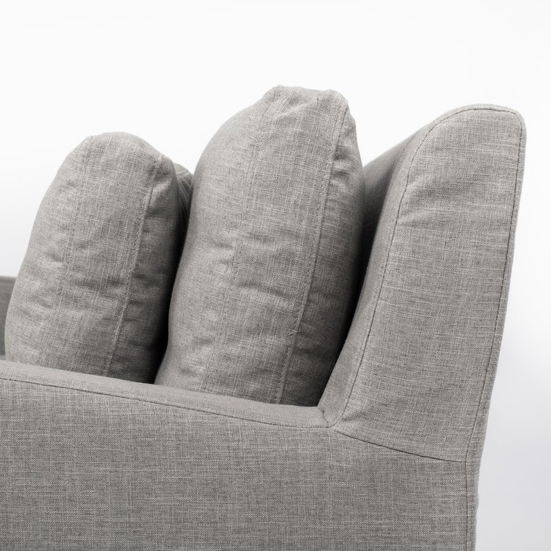 Denly I Beige Slipcover Two Seater Sofa