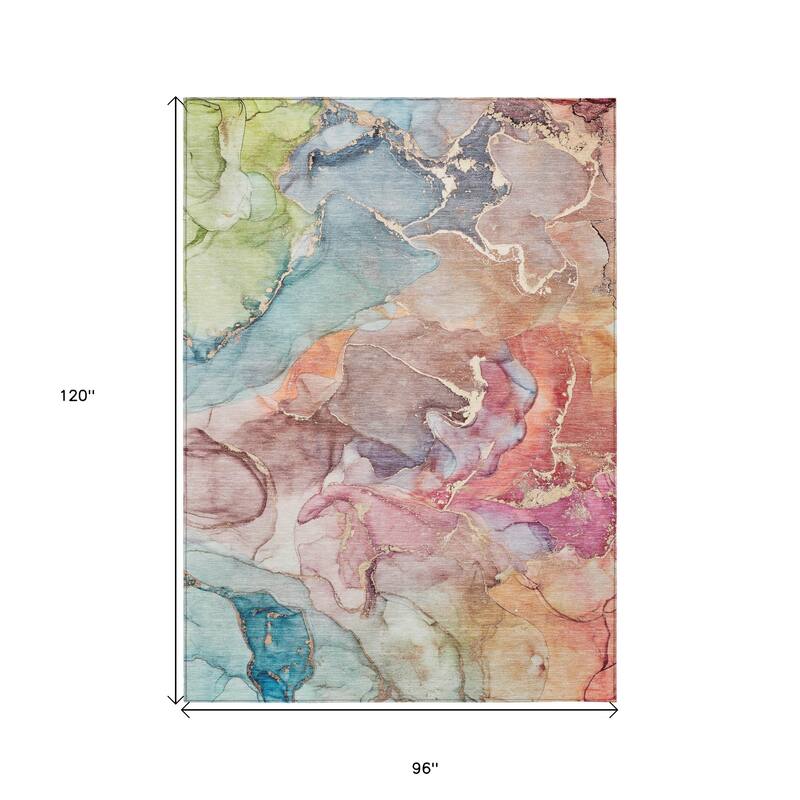 Dava Unique Abstract Weather Resistant Current & Stylish Outdoor Rug