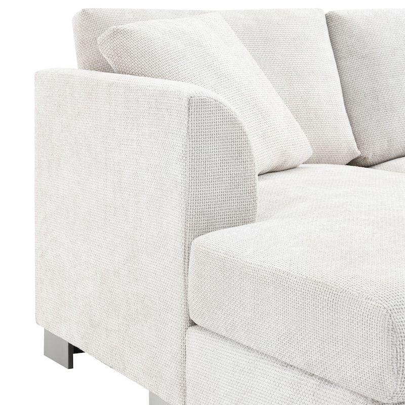 Cloud Sectional Sofa w/ 2 Pillows & Oversized Chaise Upholstered Sofa