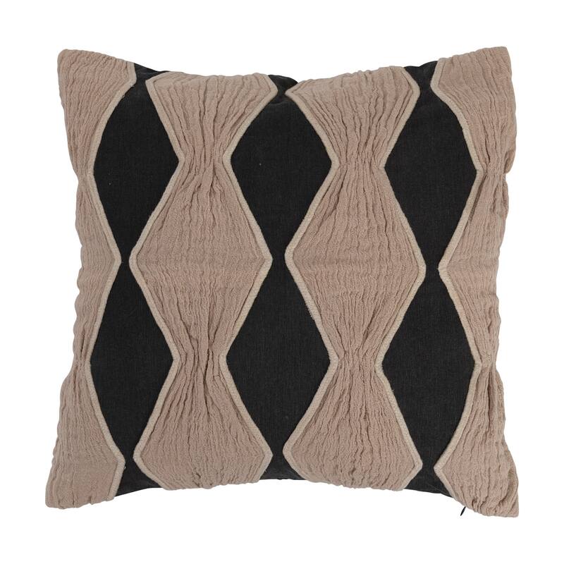 Cotton Pillow with Embroidery, Chambray Back