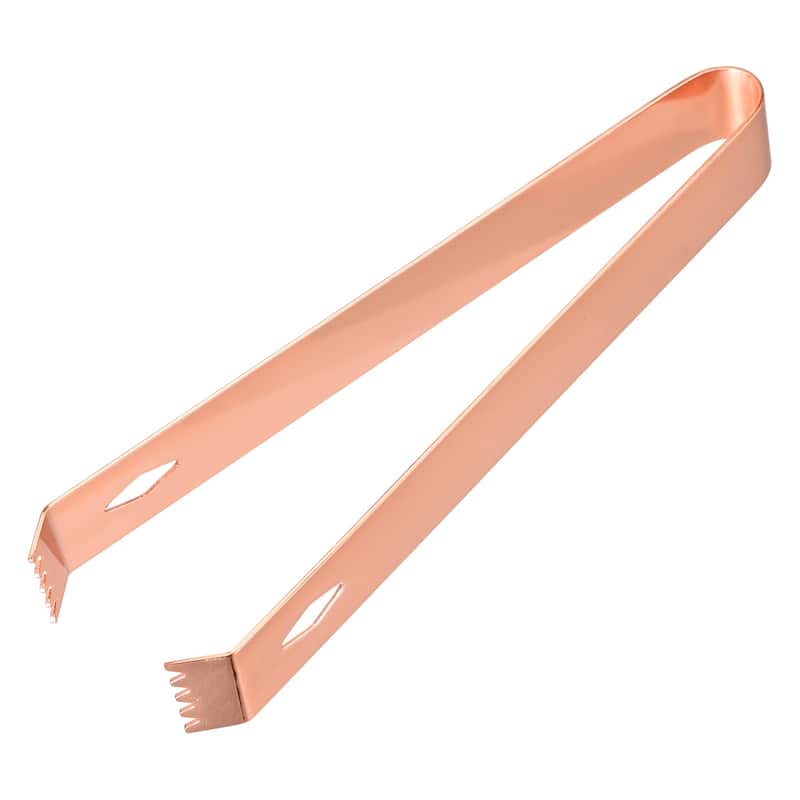 Stainless Steel Ice Bucket Tongs Serving Bar Tongs for Ice Cube Sugar, Rose Gold - Rose Gold - 6.3" x 0.8”