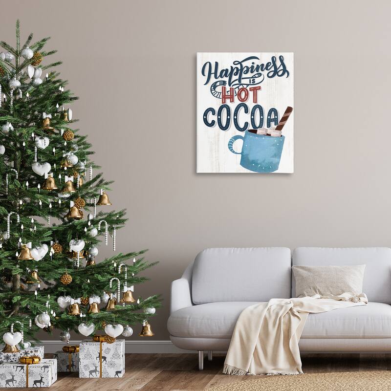 Stupell Happiness Is Hot Cocoa Canvas Wall Art Design By Kim Allen