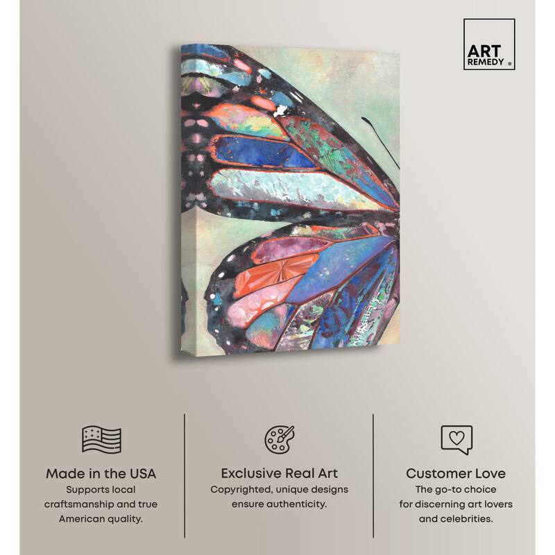 Art Remedy Butterfly Part I Gallery Wrapped Butterfly 1 Piece Canvas Wall Art