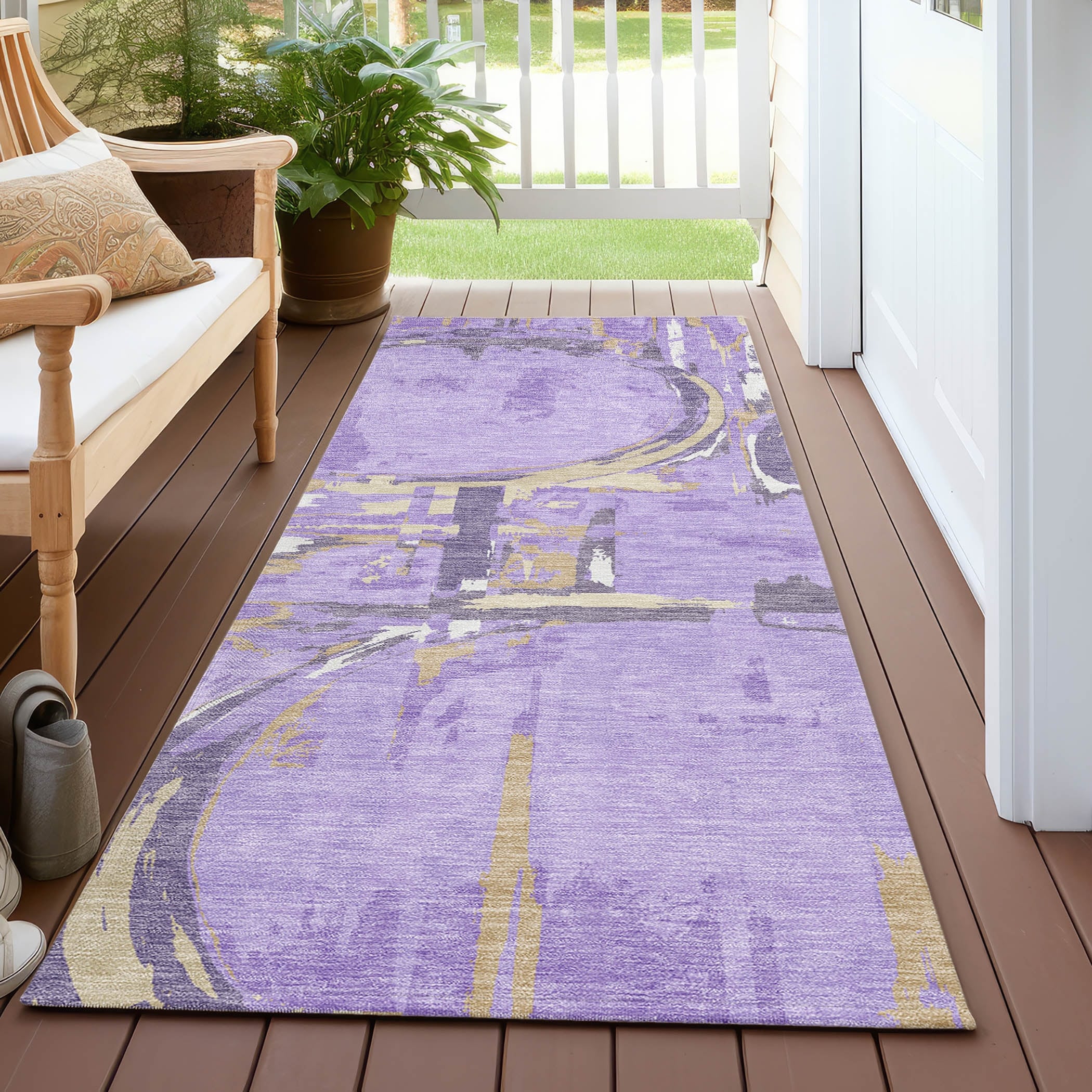 Machine Washable Indoor/ Outdoor Chantille Contemporary Rug