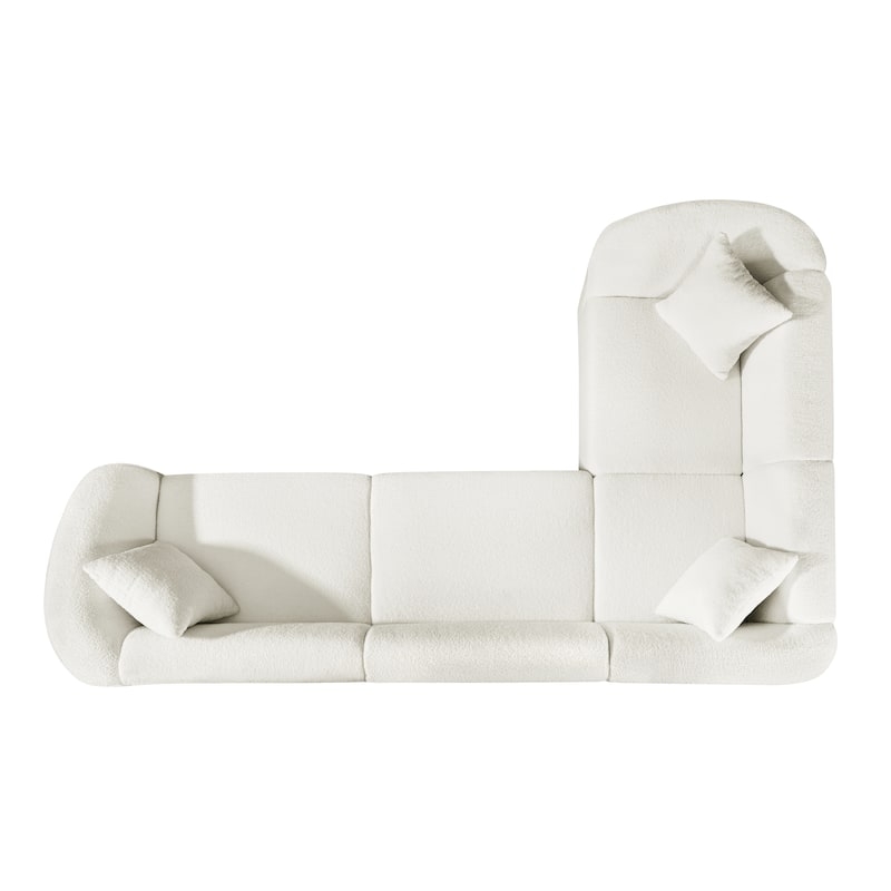 Christopher Knight Home - Marcellus L-Shaped Boucle Curved 4-Seater Sectional Sofa