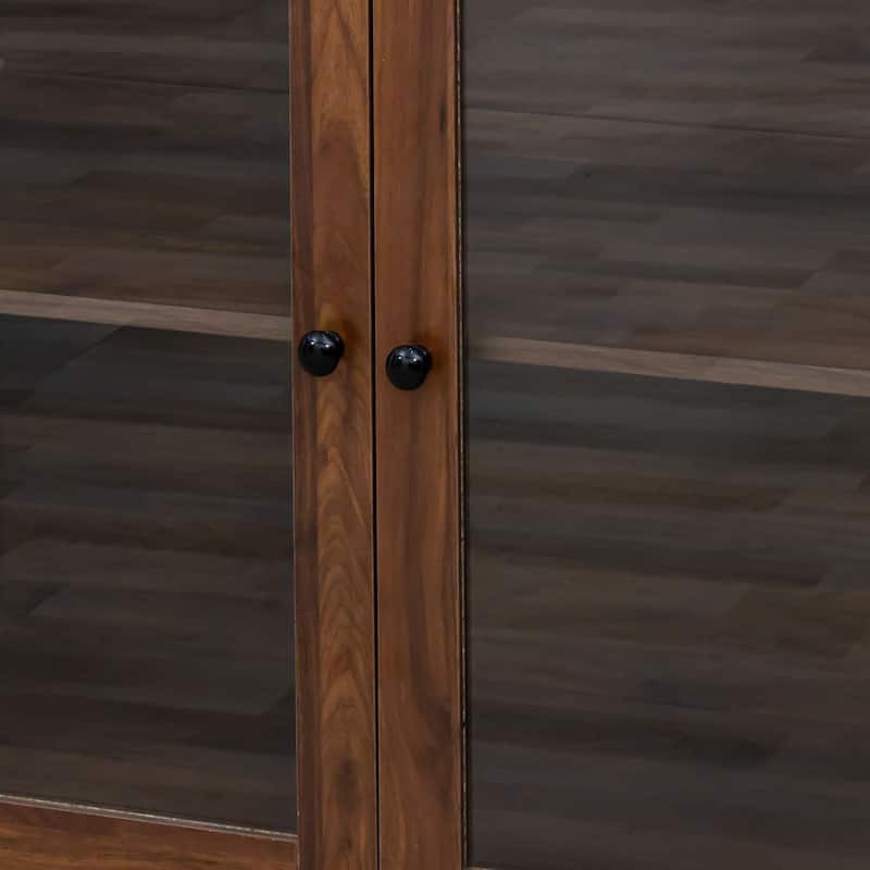 Kitchen Hutch Cabinet with Drawers and Glass Doors, Pantry Cabinets with Shelves, Storage Buffet with Microwave Shelf